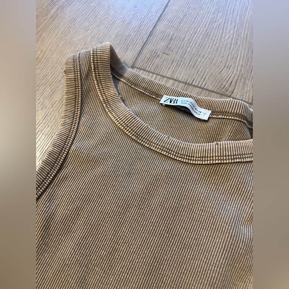 Zara Washed Effect Maxi Ribbed Dress - Picture 5 of 5